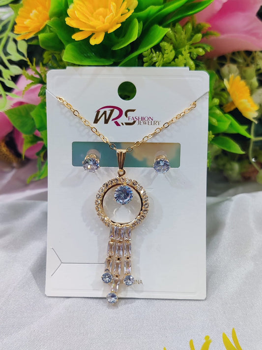 Elegant Stone Pendant Set with Earrings