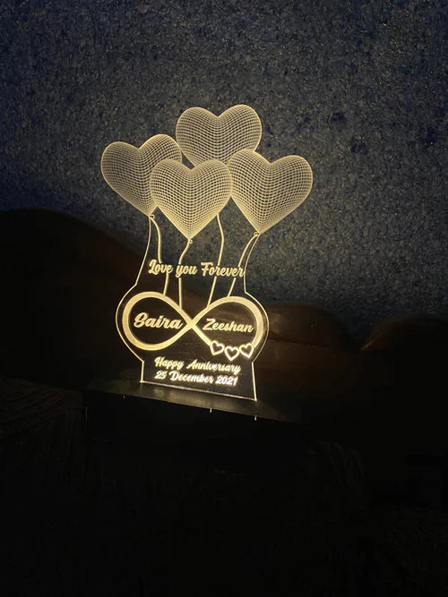 Customized Name 3D LED LIGHT LAMP - Romantic Gift