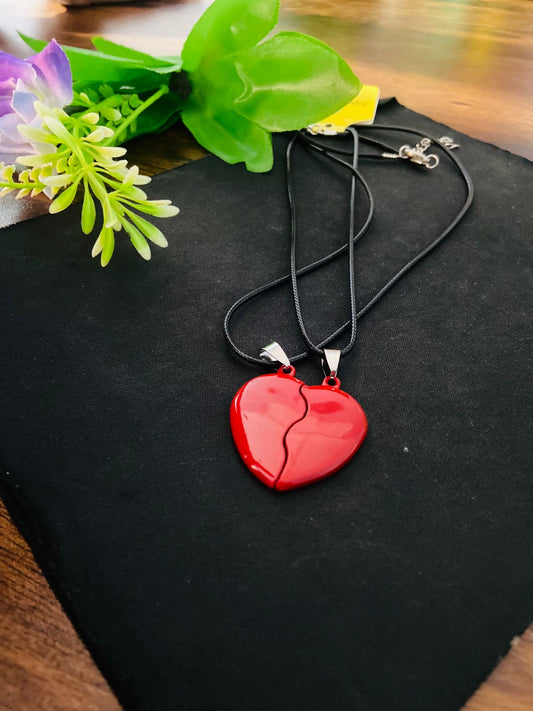 Broken Heart Couple Locket with Separate Chains