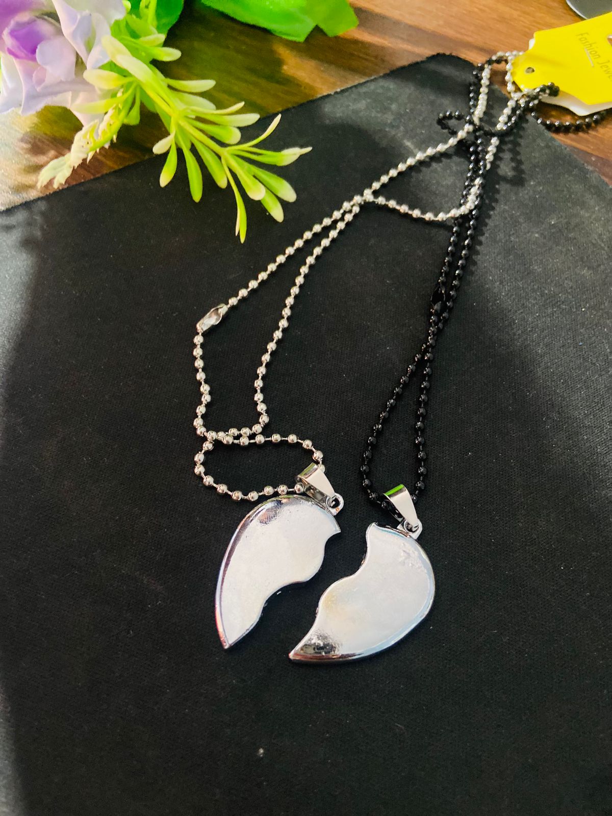 Broken Heart Couple Locket with Separate Chains