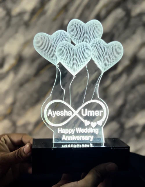 Customized Name 3D LED LIGHT LAMP - Romantic Gift