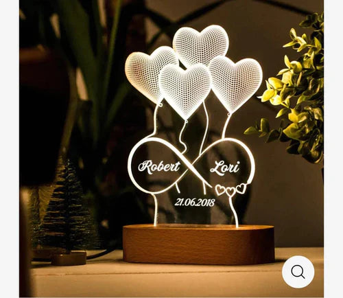 Customized Name 3D LED LIGHT LAMP - Romantic Gift