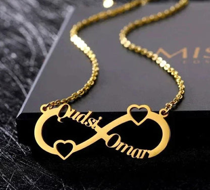 Customized Double Name Infinity Necklace