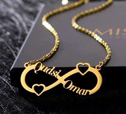 Customized Double Name Infinity Necklace